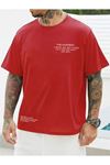  Yazı Baskılı Kırmızı Unisex T-Shirt